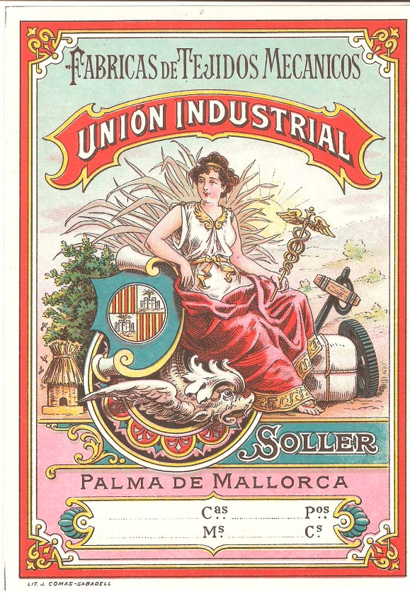 etiqueta union industrial textil soller